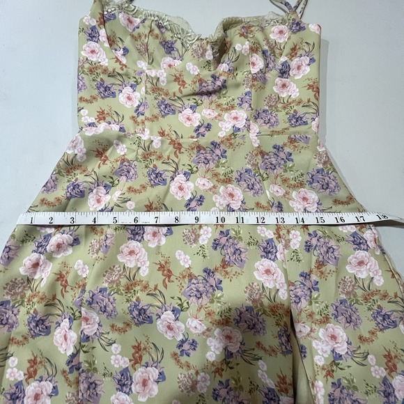 House of CB Sz Small Charlotte Peony Print Midi Dress High Side Slit Coquette - Picture 12 of 16